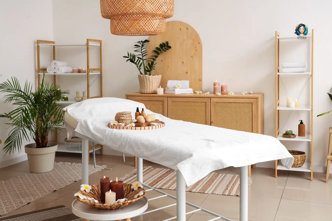 Dry Massage vs Oil Massage in a clean and relaxing massage room designed for professional spa treatments and wellness.